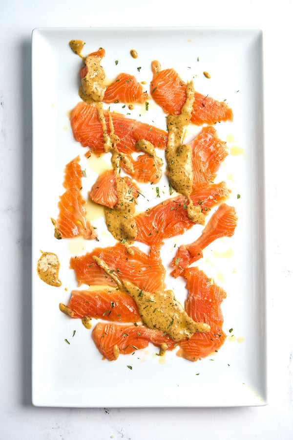 TROUT GRAVLAX WITH MUSTARD MAPLE SAUCE