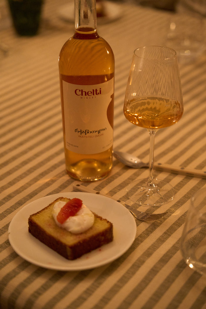 The end of an evening with an olive oil citrus cake and a beautiful cheese board