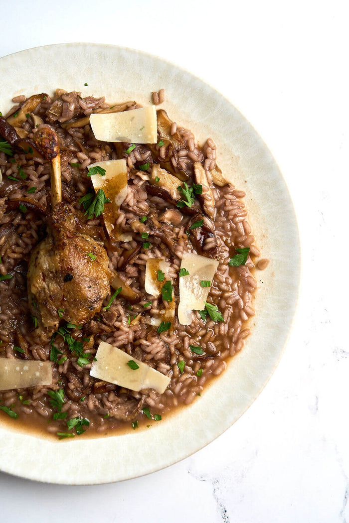 Duck Confit with Mushroom Risotto Recipe
