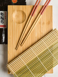 BAMBOO SUSHI PLATE + CHOPSTICKS