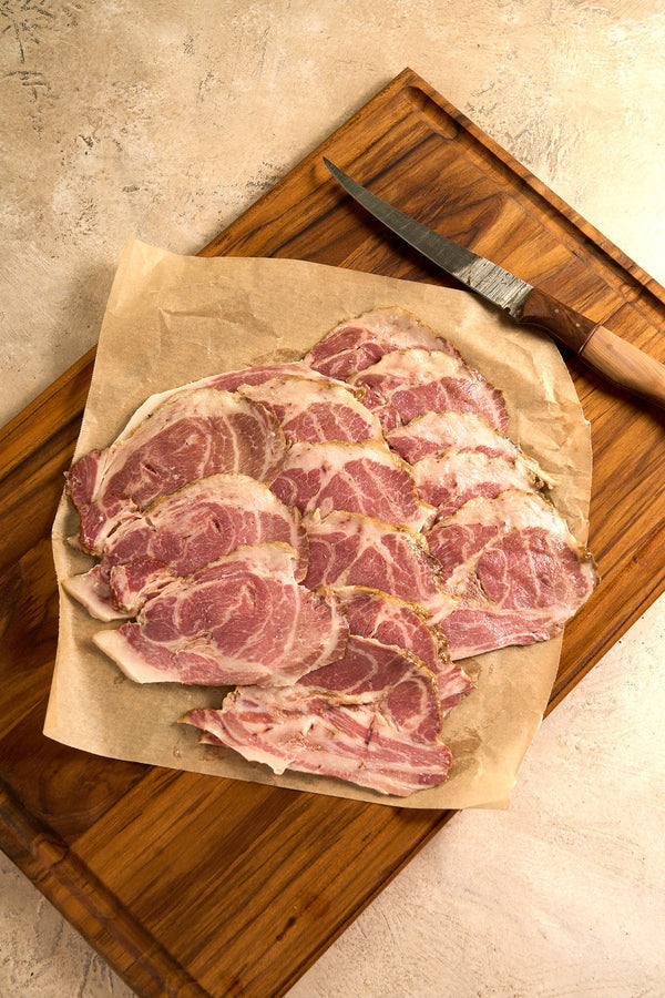 SMOKED BERKSHIRE PORK JOWL (GUANCIALE) (1 LB)